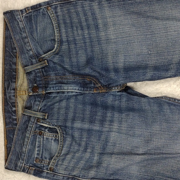 Levi's 559 Blue Medium Wash Five Pocket Mid Rise Zip Up Straight Leg Denim Jean - Picture 3 of 16